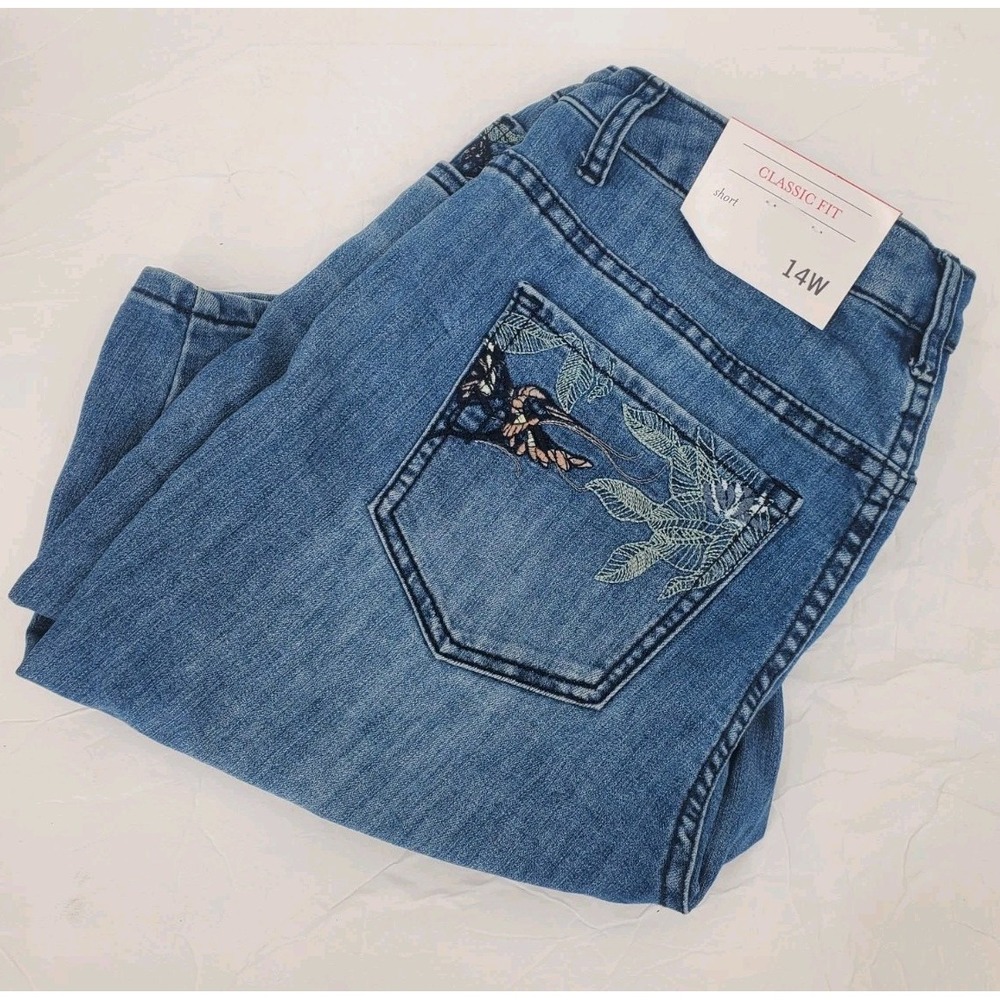 C. J. Banks By Christopher Classic Fit Bermuda Jean Shorts Women's Size 14W New
